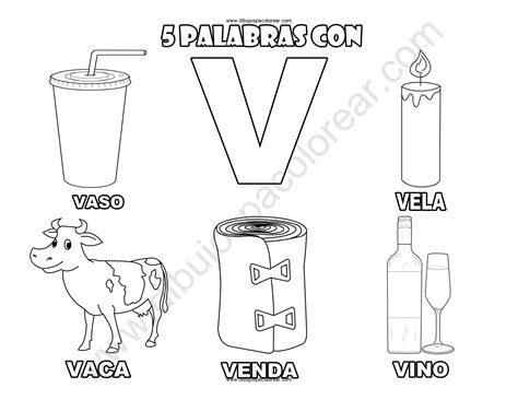 dibujos con v|dibujos de letra v para colorear.